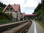 Der Bahnhof Oberhof Richtung Sden am 27.Mai 2020.Doch Pech fr mich es fuhr kein Zug.