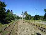 Die Wismarer Seite,am 07.Juni 2020,in Blankenberg wo einst Züge in Richtung Wismar und Karow(Meckl.)fuhren.