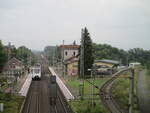 a-z/746401/der-bahnhof-froettstaedtam-31august-2021mit-der Der Bahnhof Fröttstädt,am 31.August 2021,mit der Hauptstrecke Eisenach-Halle/Leipzig rechts und der Nebenstrecke nach Friedrichroda.