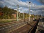 In Sassnitz werden noch Formsignale bedient.Zwei Gleise werden nur noch genutzt.Aufnahme vom 14.Oktober 2009.