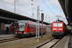 Freude war am 03.04.2015 im Rostocker Hbf gro als der tot gelaubte Warnemnde-Express mit 143 843-1 im Rostocker Hbf ankam.