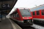 648 501 als RB 15458 von Neumnster nach Kiel Hbf kurz vor der Ausfahrt im Bahnhof Neumnster.28.01.2012