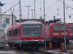628 435 und 143 641-9 abgestellt im BW Rostock Hbf.(09.01.2011)