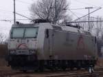 185 531-1 von TXLogistik abgestellt im Bahnhof Rostock-Bramow und wartet auf den nchsten Einsatz Richtung Stendal.(09.03.2011)