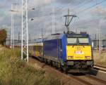 146 519-4 mit InterConnex68903 von Leipzig Hbf nach Warnemnde musste wegen einer Signalstrung vor der Einfahrt im Rostocker Hbf warten.19.10.2011