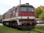 V 200 001(120 001-3)vom Mecklenburgischen Eisenbahn-und Technikmuseum stand zu den Schweriner Modellbahn-Tagen drauen zur besichtigung.29.09.2012