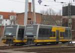 672 919-7+672 920-5 von der Burgenlandbahn GmbH abgestellt im Bahnbetriebswerk Stendal.04.04.2013