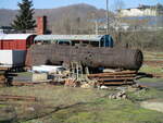 thueringen-10/805384/ein-dampfkessel-lagerteam-01maerz-2023in-der Ein Dampfkessel lagerte,am 01.März 2023,in der Einsatzstelle Sonneberg.