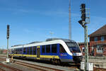 BR 648 LINT 41/772460/evb-648-197-3-ist-abfahrbereit-und evb 648 197-3 ist Abfahrbereit und macht sich auf den Weg nach Bremerhaven. Bremervörde Bahnhof, 16.04.2022