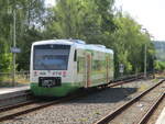BR 650 Regioshuttle/785558/stb-vt126-verliessam-29august-2022die-station STB VT126 verließ,am 29.August 2022,die Station Mengersgereuth-Hämmern.