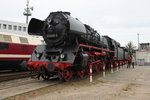 03 0090-5 vom Mecklenburgischen Eisenbahn-und Technikmuseum stand zu den Schweriner Modellbahn-Tagen drauen zur besichtigung.01.10.2016