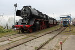 50 3694-2 vom Mecklenburgischen Eisenbahn-und Technikmuseum stand zu den Schweriner Modellbahn-Tagen drauen zur besichtigung.01.10.2016