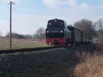 99 4801-9 nach der Ausfahrt aus Putbus am 03.Mrz 2017.