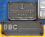   Fabrikschild von dem ex Motorturmwagen BRX 535, Schweres Nebenfahrzeug Nr.