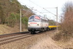 br-227/487338/v-170-1147-227-007-2-strabag V 170 1147 (227 007-2) STRABAG Rail GmbH mit dem DGV91616 von Wustermark Rbf nach Münster (Westf) Gbf in Nennhausen. 28.03.2016