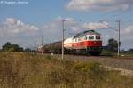 232 658-5 DB Schenker Rail Deutschland AG mit einem gemischtem Gterzug in Vietznitz und fuhr in Richtung Nauen weiter. 13.09.2013