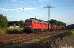 233 288-0 DB Schenker Rail Deutschland AG mit einem Eanos Ganzzug in Satzkorn und fuhr in Richtung Priort weiter. 17.08.2012