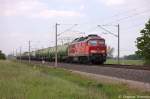233 233-6 DB Schenker Rail Deutschland AG mit einem BIO FUEL Kesselzug in Vietznitz und fuhr in Richtung Nauen weiter.