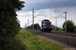 v100-ost-west/147916/212-314-9-eisenbahngesellschaft-potsdam-egp-als 212 314-9 Eisenbahngesellschaft Potsdam (EGP) als Lz in Vietznitz Richtung Paulinenaue unterwegs. 01.07.2011
