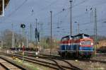 212 314-9 & 212 279-4 EGP - Eisenbahngesellschaft Potsdam mbH als Lz in Stendal und fuhren in Richtung Rathenow weiter. 30.03.2012
