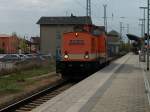 v100-ost-west/67476/locon-201-durchfuhr-am-01mai-2010 LOCON 201 durchfuhr am 01.Mai 2010 den Bahnhof Angermnde nach Pinnow.