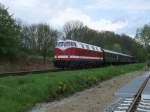 118 770-7 als Schlulok im PRE 81270 Lauterbach Mole-Bergen/Rgen,am 12.Mai 2013,bei der Ausfahrt aus Putbus.
