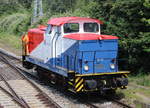 V60/703534/345-414-7-der-firma-rostocker-fracht 345 414-7 der Firma Rostocker Fracht und Fischereihafen war am 27.06.2020 im Bahnhof Rostock-Bramow unterwegs.