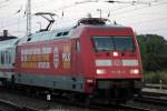 101 001-6 mit IC 2288 von Hamburg Hbf nach Stralsund Hbf bei der Einfahrt im Rostocker Hbf der Zug hatte zu der Zeit eine Versptung von +60 Minuten.16.08.2013
