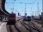 Bahnhof Stralsund mit 101 019 am 01.April 2016.