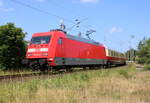 101 001-6 mit AKE 321(Binz-Koblenz)bei der Durchfahrt in der Güterumgehung unweit vom Rostocker Hbf.18.06.2023