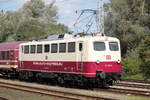Am Mittag des 16.09.2017 stand die 110 169-0 im Bahnhof Rostock-Bramow.