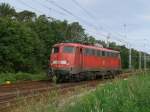 115 448 holte,am 27.August 2011,den EC 379 nach Brno in Binz aus der Abstellanlage.