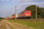 BR 139/272685/139-285-1-egp---eisenbahngesellschaft-potsdam 139 285-1 EGP - Eisenbahngesellschaft Potsdam mbH mit einem Containerzug bei Rathenow und fuhr in Richtung Stendal weiter. 08.06.2013
