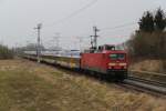 114 016-9 mit InterConnex 68904 von Warnemnde nach Leipzig Hbf bei der Durchfahrt in Sildemow.18.03.2012