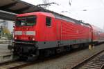 114 040-9 stand mit RE 4363 von Rostock Hbf nach Lutherstadt Wittenberg im Rostocker Hbf.24.10.2014