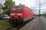 143 306-9 abgestellt mit RE 18491(Warnemnde-Berlin)im Bahnhof Warnemnde.15.05.2016