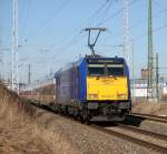 146 522-8 mit InterConnex von Leipzig nach Warnemnde bei der Einfahrt im Rostocker Hbf.23.02.2014