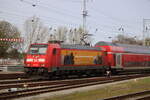 146 281 mit RE1(Rostock-Hamburg)bei der Ausfahrt im Rostocker Hbf.30.03.2024