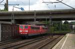 BR 151/353505/151-032-0--151-085-8-db 151 032-0 & 151 085-8 DB Schenker Rail Deutschland AG kamen durch Hamburg-Harburg gefahren und fuhren in Richtung Maschen weiter. 12.07.2014