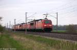152 133-5 DB Schenker Rail Deutschland AG mit einem Lokzug in Vietznitz und fuhr in Richtung Nauen weiter. Bei den neun Wagenloks handelte es sich um die 155 031-8, 152 027-9, 185 076-7, 155 201-7, 152 140-0, 145 021-2, 145 041-0, 152 114-5 und der 152 005-5. 01.05.2013
