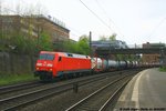 185 073 mit Güterzug am 29.04.2016 in Hamburg-Harburg auf dem Weg nach Maschen Rbf.