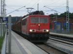  Container  155 008 durchfuhr,am 20.Juli 2011,den Bahnhof Bergen/Rgen.
