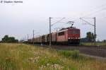 155 251-2 DB Schenker Rail Deutschland AG mit einem gemischtem Gterzug in Vietznitz und fuhr in Richtung Nauen weiter.