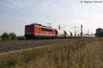 MEG 703 (155 184-5) MEG - Mitteldeutsche Eisenbahn GmbH mit dem DGS 99643 von Rdersdorf nach Wismar in Vietznitz. 14.09.2013