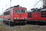 155 183-7 abgestellt am 08.03.2014 im BW Leipzig-Engelsdorf.