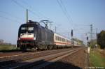 ES 64 U2 - 034 (182 534-8) MRCE im Dienst fr DB Fernverkehr mit dem EC 174 von Budapest-Keleti pu nach Hamburg-Altona in Friesack(Mark). 21.04.2011