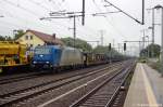 185 525-3 Alpha Trains in Dienst fr Crossrail mit leeren Autotransportzug in Golm Richtung Priort unterwegs. 30.07.2011