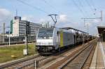 185 681-4 Railpool fr PCT - Private Car Train GmbH mit einem VW Autozug in Braunschweig.