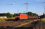 BR 185/283640/185-187-2-db-schenker-rail-deutschland 185 187-2 DB Schenker Rail Deutschland AG mit einem gemischtem Gterzug aus Seddin in Satzkorn und fuhr in Richtung Priort weiter. 01.08.2013