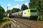 BR 185/520696/captrain-185-649-mit-kesselwagenzug-am Captrain 185 649 mit Kesselwagenzug am 06.09.2016 in Hamburg-Moorburg